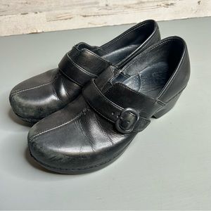 Dansko Womens Black Leather Tamara Professional Nursing Work Comfort Clogs Sz 37